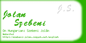 jolan szebeni business card